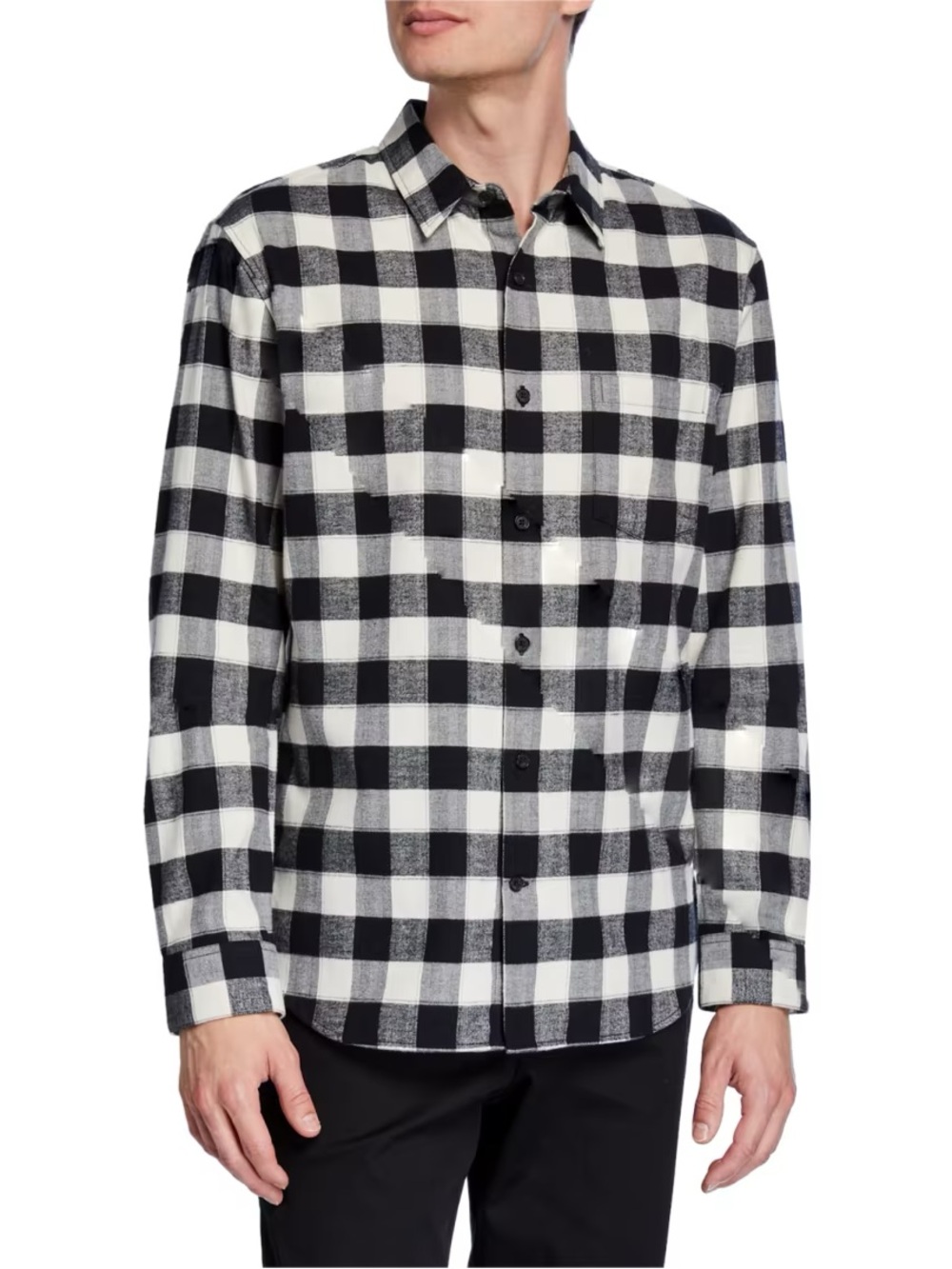 Vince Men's Flannel Buffalo Check Long Sleeve Sport Shirt $265 MSRP
